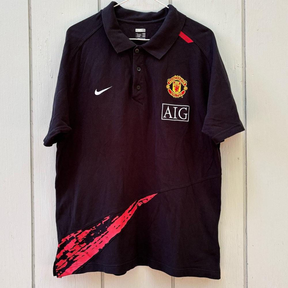 NIKE—Manchester United AIG—Training Football Polo Shirt—Men L (17)—Patches—VG